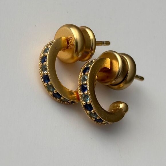 Julie Vos Jewelry - NWOT Julie Vos Gold Earrings with Blue Accents